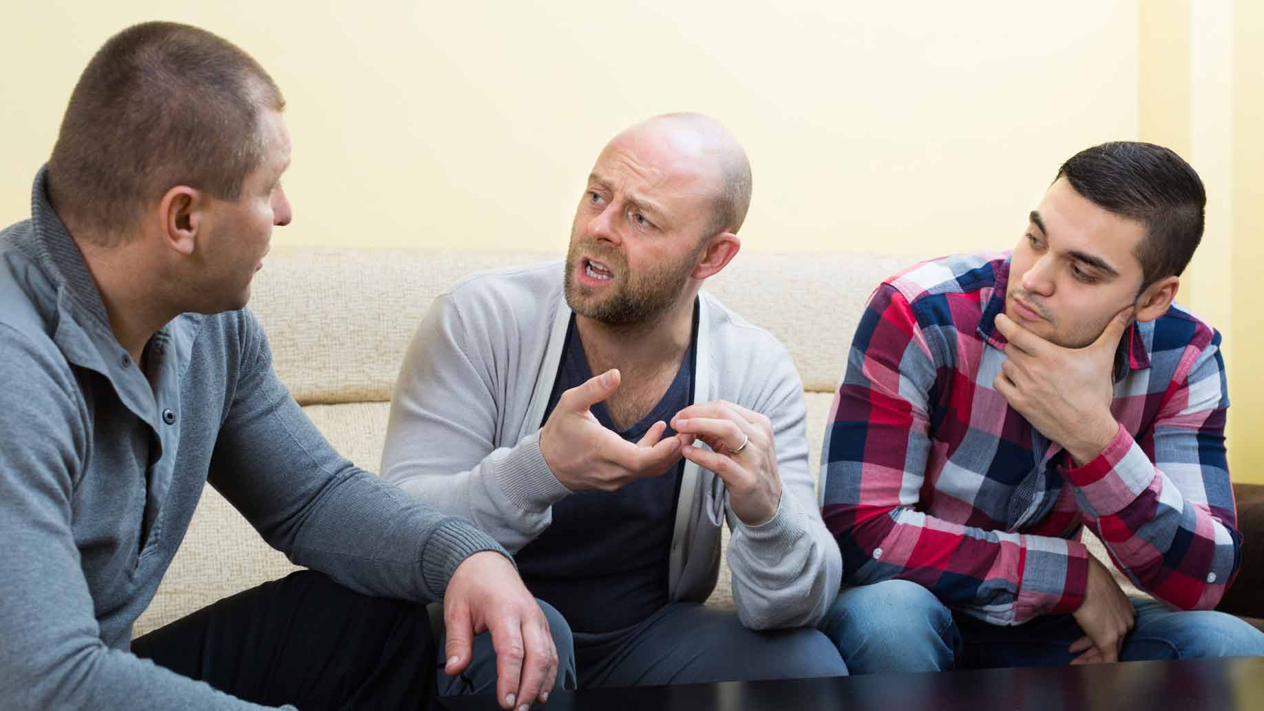 Woman Yelling at Man With Microphone